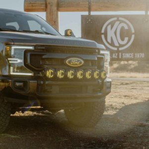 Ford Super Duty Light Bar Kit - Front Bumper - KC HiLiTES - Gravity LED Pro6 - Black - `17-`27